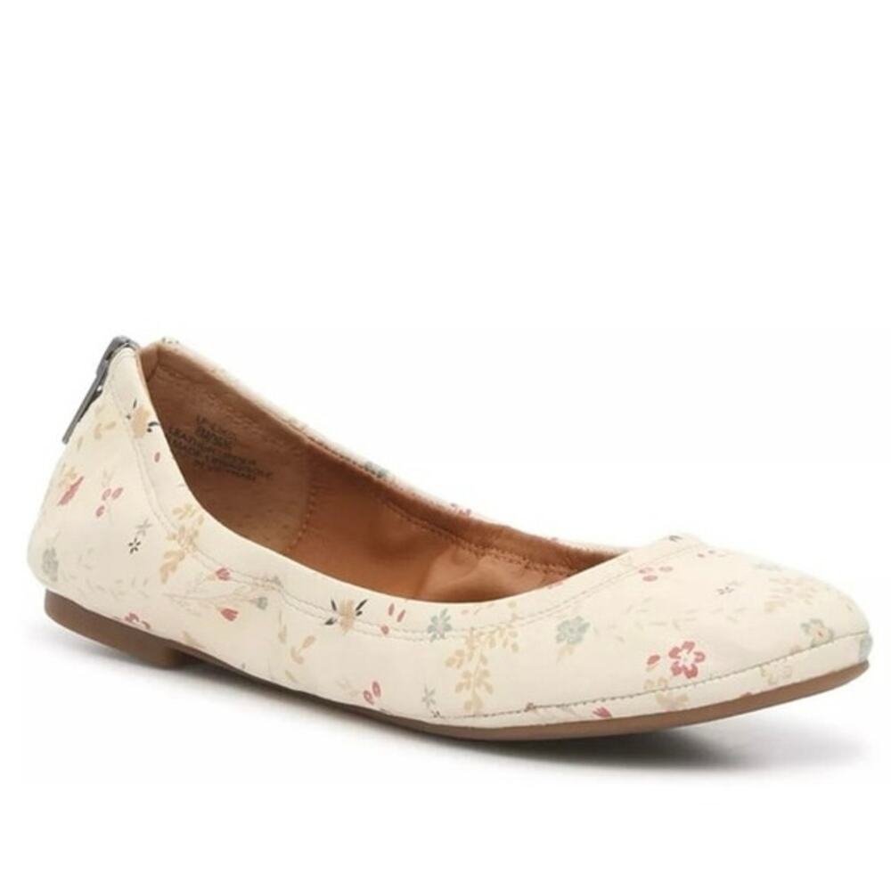 Lucky leather Eliza floral flats size 7.5 womens